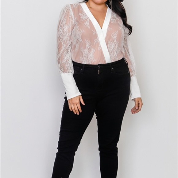 True Love Lace Plus Size Bodysuit - Picture 2 of 7
